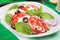 Italian caprese salad with mozzarella