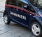 Italian Carabinieri sign on a door of a service car in Bologna. Close-up