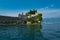 Italian castle and defensive walls on the isola del Garda - Garda island, Lombardy, Italy