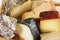 Italian cheese collage background