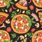 Italian cheese pizza vector illustration.