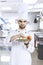 Italian chef preparing dish in the kitchen