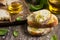 Italian ciabatta bread with olive oil