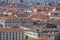 Italian city rooftops and buildings texture background view in a summer day