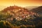 Italian city sunset hills. Generate Ai