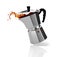 Italian coffee maker with a coffee splash.