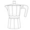 Italian coffee maker.Coloring book antistress for children and adults