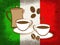 Italian Coffee Represents Cafe Beverage And Caffeine