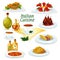 Italian cuisine cartoon icon for restaurant design