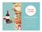 Italian cuisine food banner with cooking pizza, lunch pasta, spaghetti and cheese, desserts and wine vector illustration