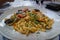 Italian cuisine - pasta with seafood