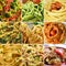 Italian Cuisine. Pasta Varieties of pasta and dishes. Food collage