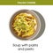 Italian cuisine soup of pasta and pesto vector icon for restaurant menu or cooking recipe template