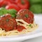 Italian cuisine spaghetti with meatballs noodles pasta meal