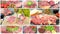 Italian cured meat platters collage