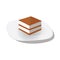 italian desserts tiramisu cake on plate vector design flat isolated illustration