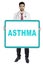 Italian doctor showing asthma word