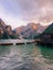 Italian Dolomites, Beautiful lake in the italian alps, Lago di Braies