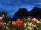 Italian Dolomites landscape from La Villa village by night . Bolzano, South tyrol, Italy