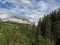 Italian Dolomites landscape from La Villa village in summer . Bolzano, South tyrol, Italy