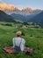 Italian Dolomites,Santa Magdalena village with magical Dolomites mountains in autumn, Val di Funes valley, Trentino Alto