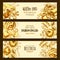 Italian durum pasta cuisine vector banners