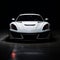 Italian Elegance: White Luxury Sport Car Front View in Enigmatic Garage