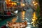 Italian Epicurean Delight: Savoring Neapolitan Pizza by Venice\\\'s Waterways.