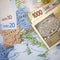 Italian Euro currency exit concept