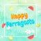 Italian festival Happy Ferragosto text with leaves and fruit slices. Summer holidays in Italy Concept.