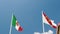 Italian flag and Elba island flag