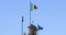 Italian flag and European flag waving on the Quirinale