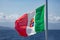 Italian Flag at ferry between Sicily and Aeolian Islands