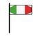 Italian flag icon illustrated