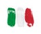 Italian flag made of brush strokes. Vector grunge flag of Italy isolated on white background.