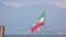 Italian flag on scenic background.