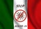 Italian flag - stop covid 19 illustration