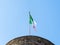 italian flag on tower of Rocca di Bergamo