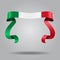 Italian flag wavy ribbon background. Vector illustration.