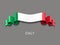 Italian flag wavy ribbon background. Vector illustration.