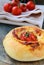 Italian Focaccia bread with tomato and cheese