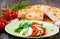 Italian focaccia and caprese salad