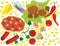 Italian Food and Ingredients Vector Illustration