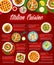 Italian food menu, restaurant pasta dishes poster