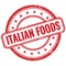 ITALIAN FOODS text on red grungy round rubber stamp