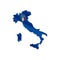 Italian football logo map with flag in blue