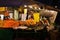 Italian fruit and vegetables stall at night