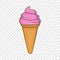 Italian gelato ice cream icon, cartoon style