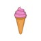 Italian gelato ice cream icon, cartoon style