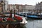 Italian gondolas in Venice on a sunny day